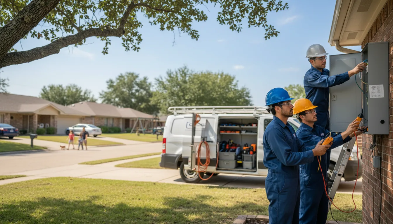 Certified electrician providing emergency electrical services in Bleiblerville, TX